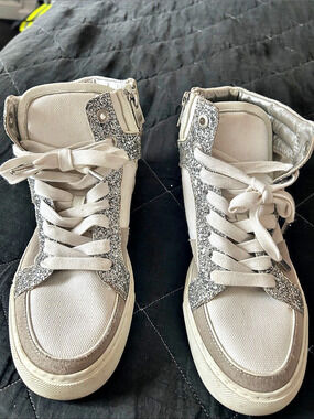 Zadig & Voltaire ZV1747 High Flash Sneakers Silver & White EU 39